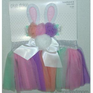 Okie Dokie Bunny Ears Baby Girls Headband Tutu Set